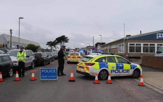 The scene of the accident in Weymouth, Dorset - BNPS