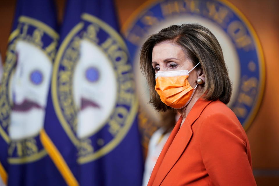 Speaker of the House Nancy Pelosi (D-CA) on Capitol Hill in Washington on March 11, 2021.      (Joshua Roberts/Reuters)