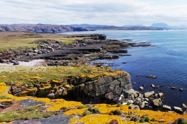 Lichen covered cliffs, handa island