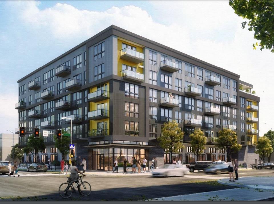 A rendering for the High Street Apartments complex planned for 277 High St. NE in downtown Salem.