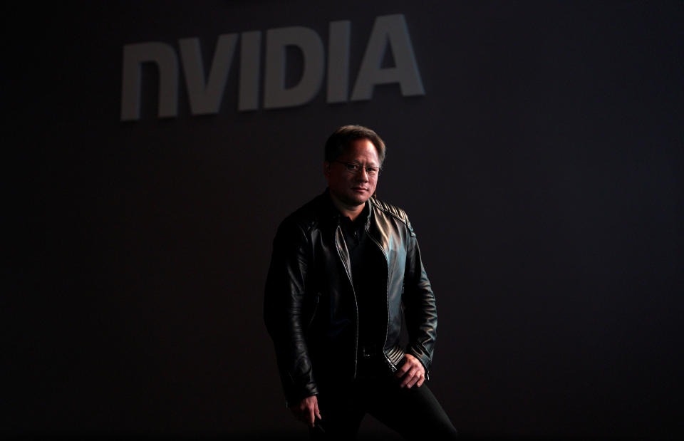 Jensen Huang, CEO of Nvidia, pauses at his keynote address at CES in Las Vegas, Nevada, U.S. January 7, 2018. REUTERS/Rick Wilking