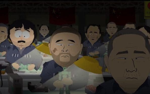 South Park dad Randy making toys in a Chinese prison