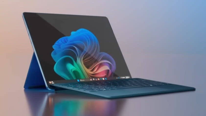  A Microsoft Surface laptop with a Qualcomm X processor . 