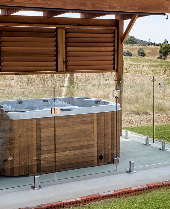 pergola ideas hot tub in a country yard