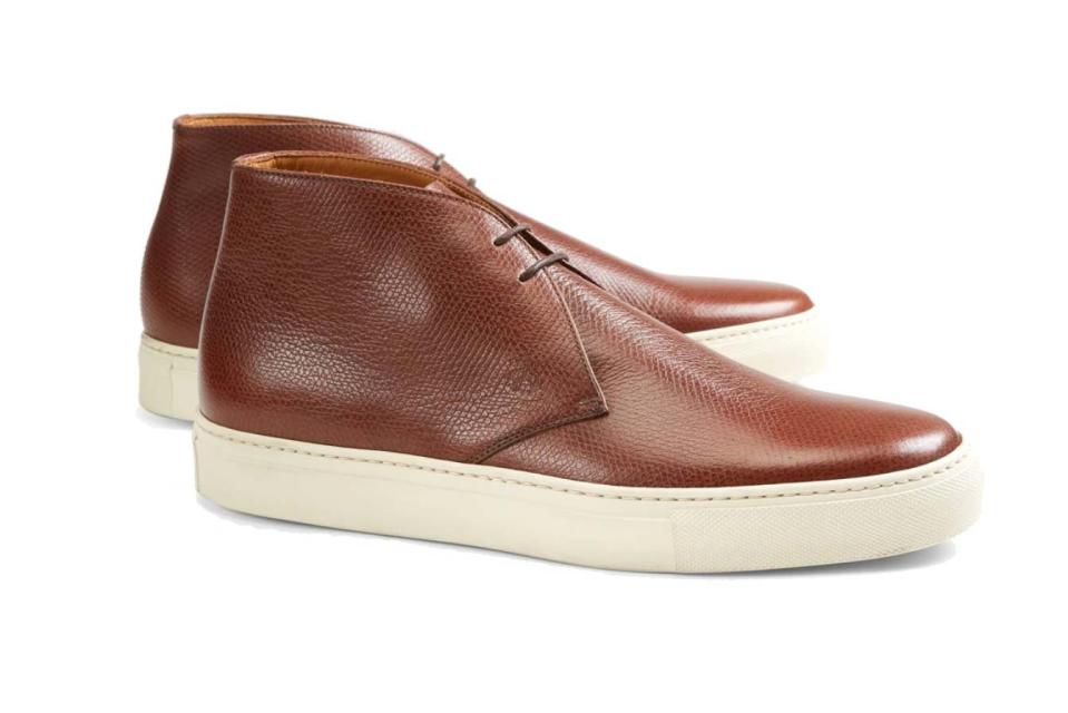 Brooks Brothers 1818 Footwear Textured Leather Chukka Sneakers