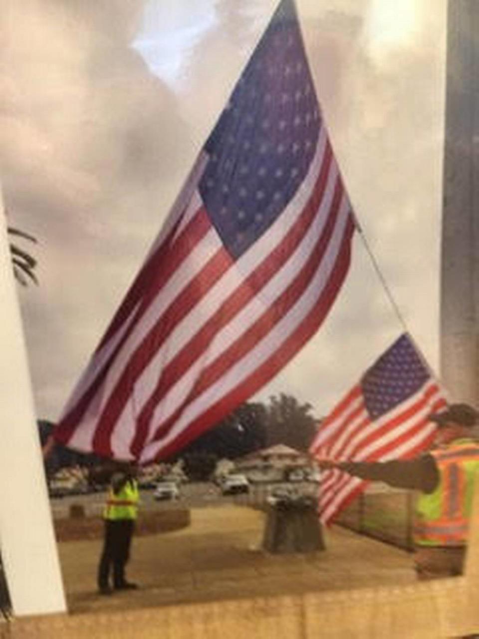 This flag flew above the Presidio of San Francisco one day last September to commemorate the military service of Dorothy Wilhelm’s husband.