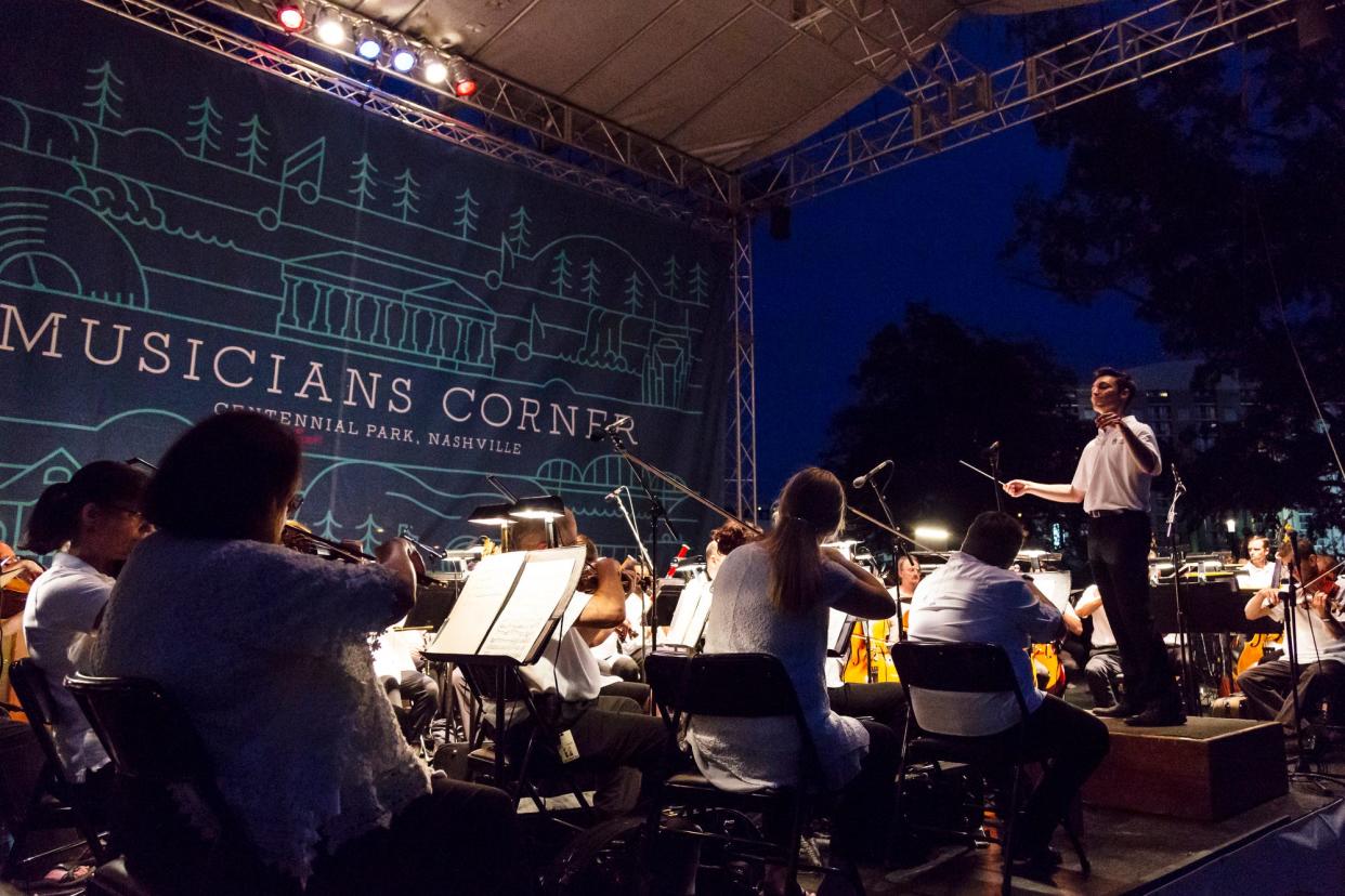 Musicians Corner Community concert in Centennial Park.