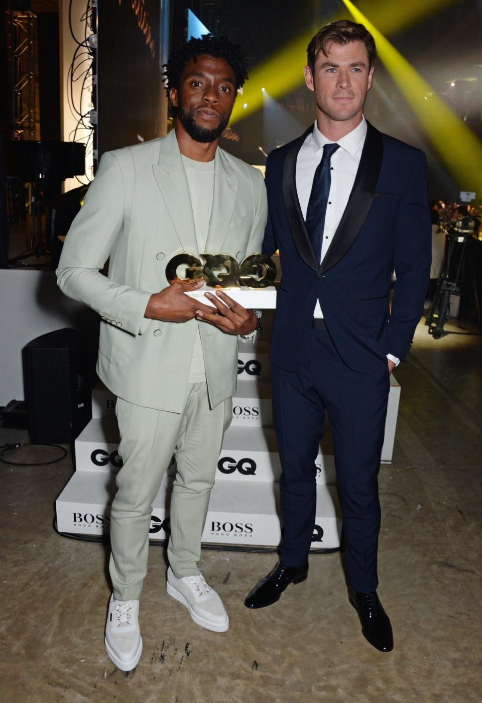 Chadwick Boseman, winner of the International Man of the Year Award with Chris Hemsworth in 2018 (Dave Benett)