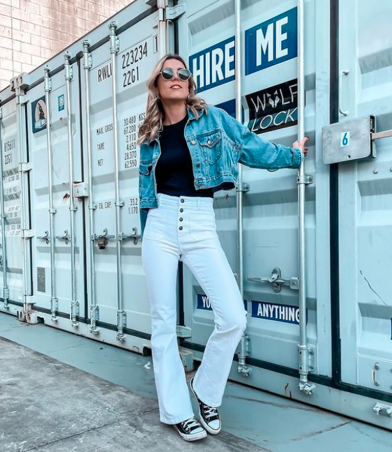 Best & Less White jeans styled