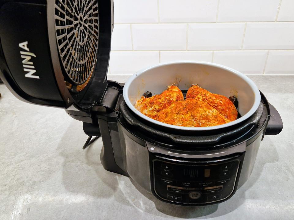 spatchcocked chicken in a ninja air fryer