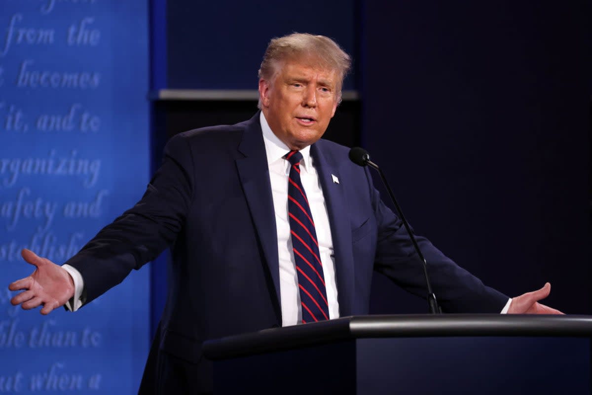 At a presidential debate in 2020 Donald Trump told the Proud Boys to ‘stand back and stand by’  (Getty Images)