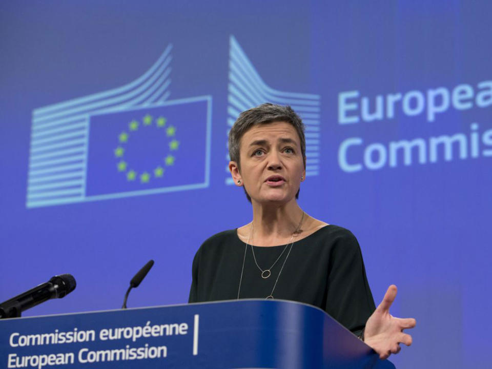 Margrethe Vestager at the EU headquarters in Brussels on Wednesday: AP