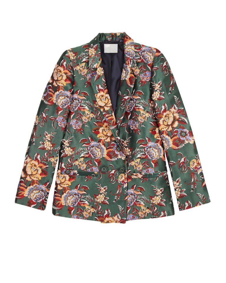 <p>Floral jacquard jacket, £60,<a rel="nofollow noopener" href="http://www.asos.com/asos/asos-floral-vintage-jacquard-blazer/prd/7130186?iid=7130186&clr=Floral&SearchQuery=jacquard%20suit&pgesize=3&pge=0&totalstyles=3&gridsize=3&gridrow=1&gridcolumn=2" target="_blank" data-ylk="slk:ASOS;elm:context_link;itc:0;sec:content-canvas" class="link ">ASOS</a></p>