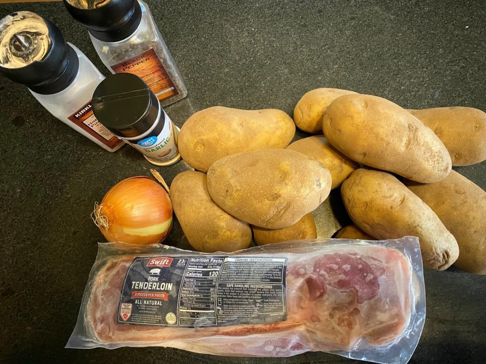 pork tenderloin and potatoes