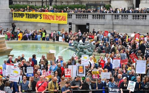 Protesters gather in Trafalgar Square - Credit: Jacob King/PA