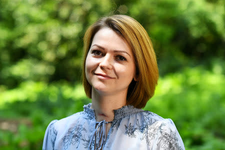 FILE PHOTO: Yulia Skripal, who was poisoned in Salisbury along with her father, Russian spy Sergei Skripal, speaks to Reuters in London, Britain, May 23, 2018. REUTERS/Dylan Martinez/File Photo