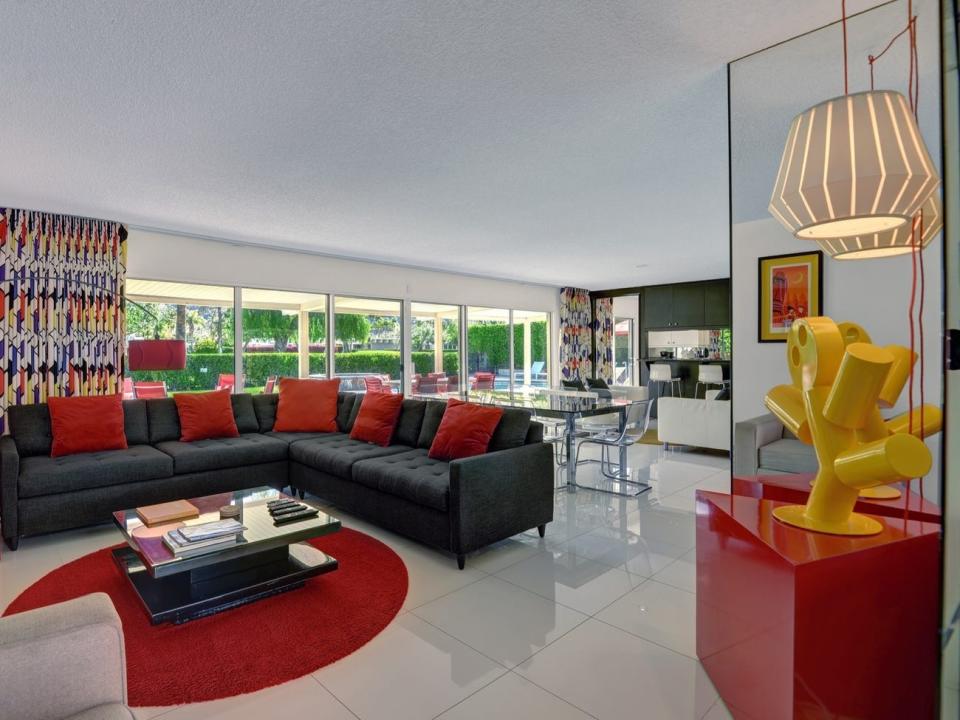 the living room in Disney's Palm Springs home