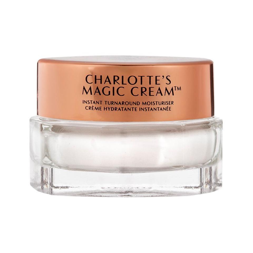 <p><a href="https://go.redirectingat.com?id=74968X1596630&url=https%3A%2F%2Fwww.sephora.com%2Fproduct%2Fcharlotte-s-magic-cream-P433520&sref=https%3A%2F%2F" rel="nofollow noopener" target="_blank" data-ylk="slk:Shop Now;elm:context_link;itc:0;sec:content-canvas" class="link ">Shop Now</a></p><p>Magic Cream Moisturizer with Hyaluronic Acid</p><p>sephora.com</p><p>$65.00</p>