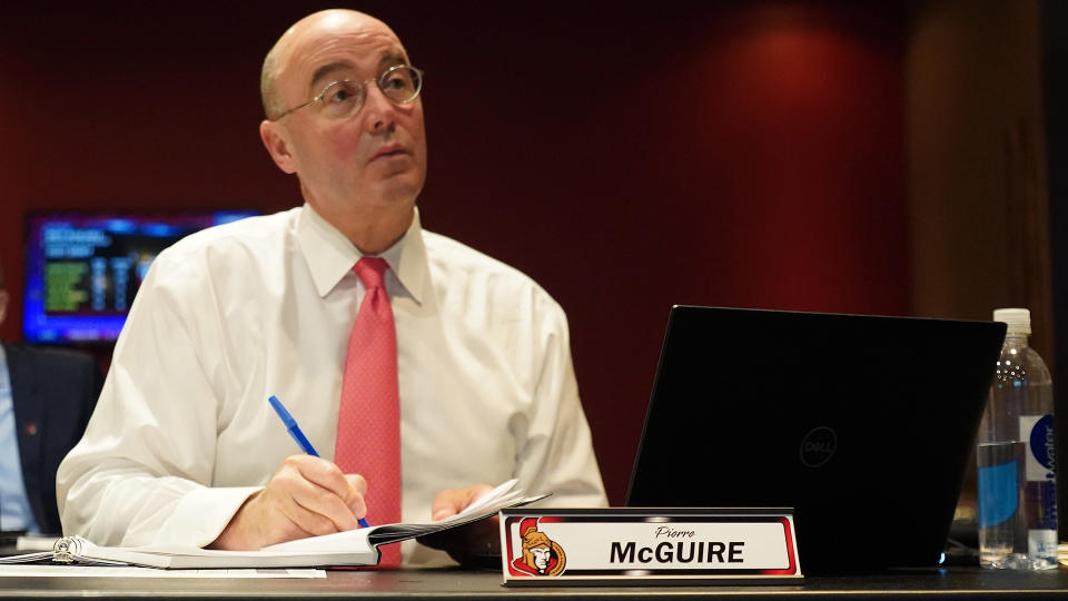 Pierre McGuire was fired by the Senators after spending less than one year on the job. (Photo by Ben Coles/NHLI via Getty Images)