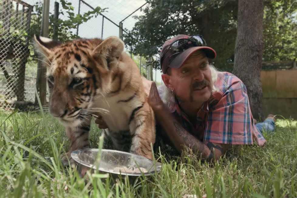 Joe Exotic with a tiger cub in the Netflix documentary 'Tiger King': Netflix