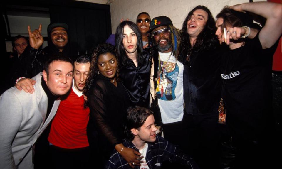 Martin Duffy, pictured front centre, at Brixton Academy in 1994.