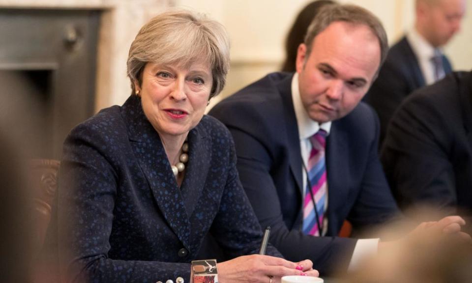 Gavin Barwell, right, with Theresa May in 2017.