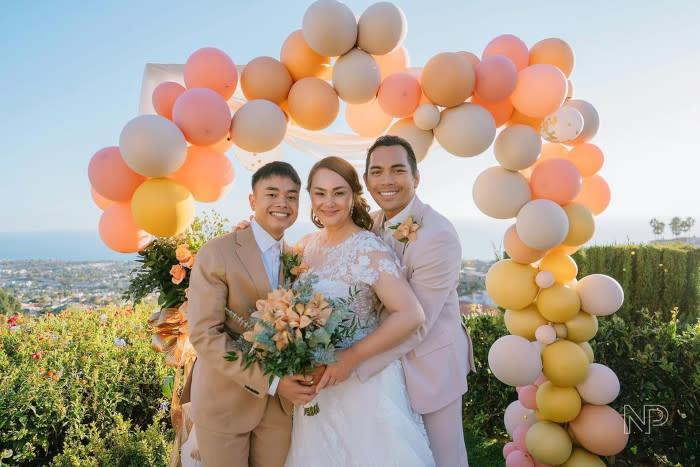 Donita Rose with her son, Joshua Paul and husband Felson Palad. 