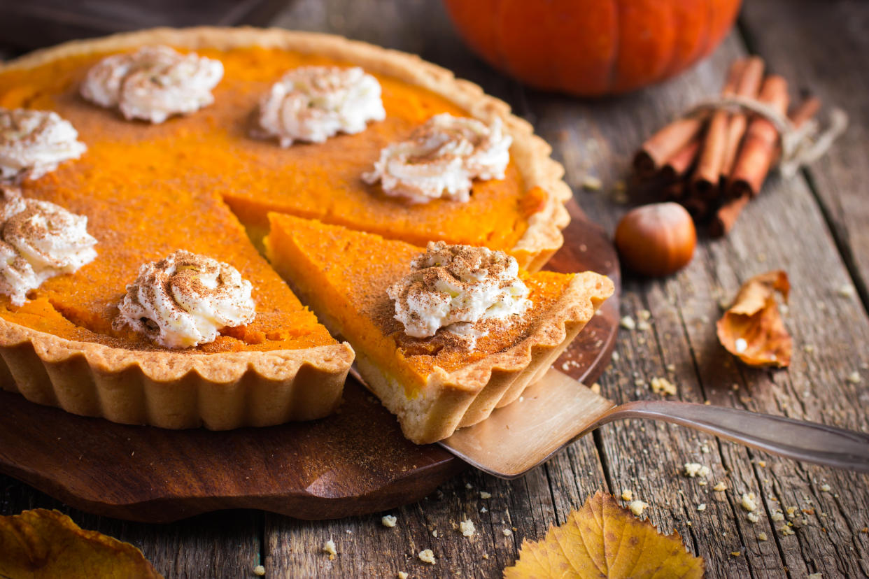 Pumpkin pie wasn't actually served by pilgrims at the first Thanksgiving (Photo: Getty)