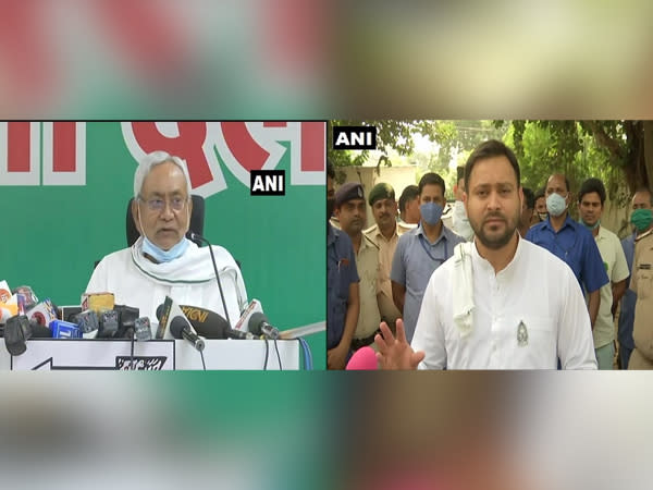 Bihar Chief Minister Nitish Kumar (left) and RJD leader Tejashwi Yadav (right)