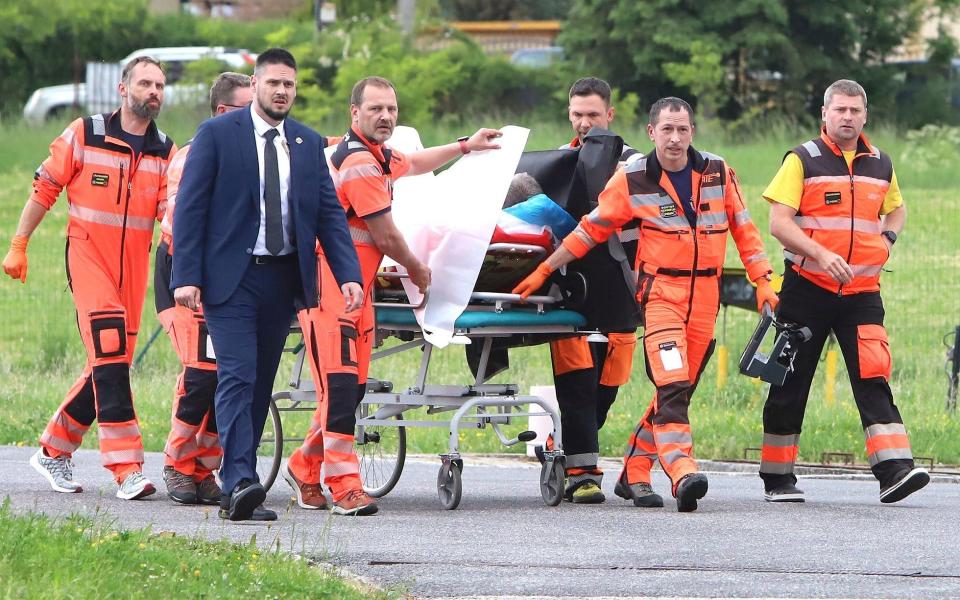 Slovakia's PM is wheeled into hospital