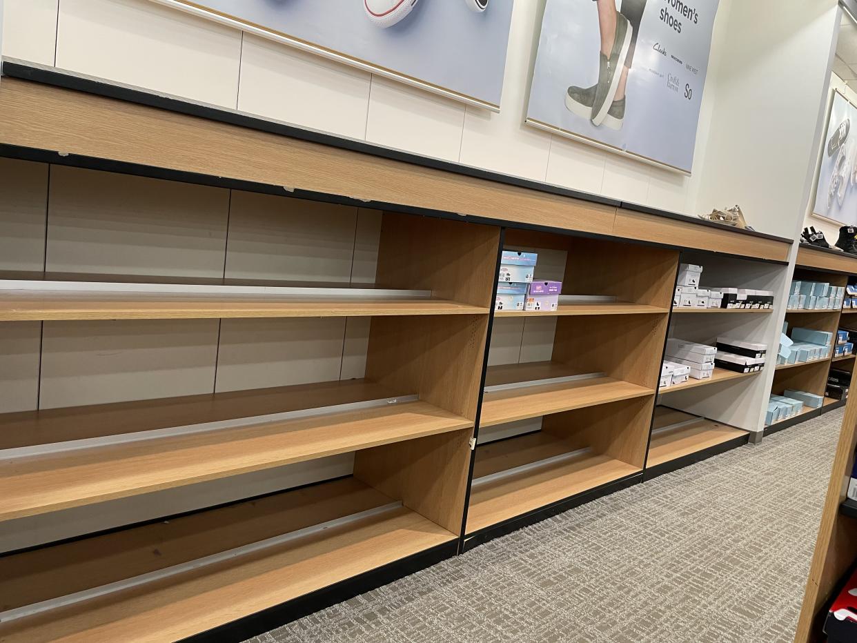 The shoe department at the Bayshore store looked similar -- messy with empty shelves. We wonder if the department is being properly staffed as corporate tightly manages costs with sales under pressure. Given Kohl's solid cash position, we don't think Kohl's empty shelves is a sign of nervous vendors. 