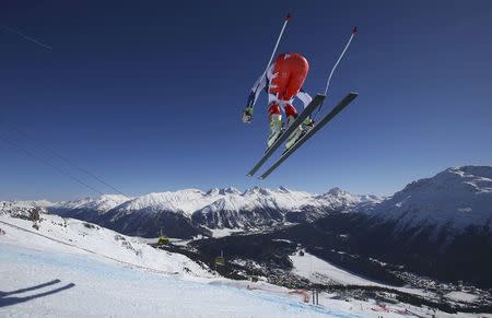 Alpine Skiing - FIS Alpine Skiing World Championships - Men's Alpine Combined Downhill - St. Moritz, Switzerland - 13/2/17 - Filip Forejtek of Czech Republic skis in the downhill part of the Alpine Combined. REUTERS/Stefano Rellandini