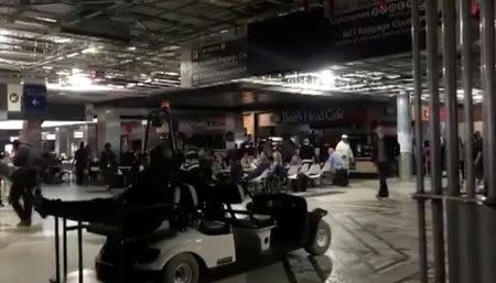 The Atlanta's airport is pictured during the power outage, in Atlanta, U.S., December 17, 2017 in this picture obtained from social media. INSTAGRAM/@APLINETREEE/via REUTERS