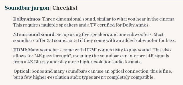 Soundbar jargon | Checklist