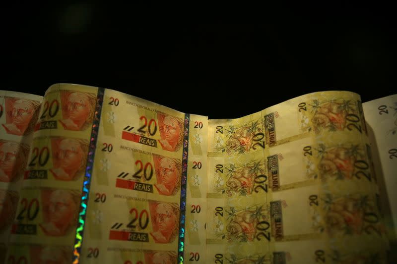 Brazilian real notes are seen at the Bank of Brazil Cultural Center in Rio de Janeiro