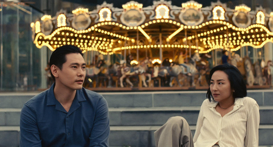 Teo Yoo and Greta Lee in Past Lives (A24)
