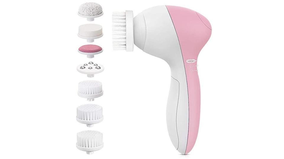 This cleansing brush comes with a ton of handy heads.