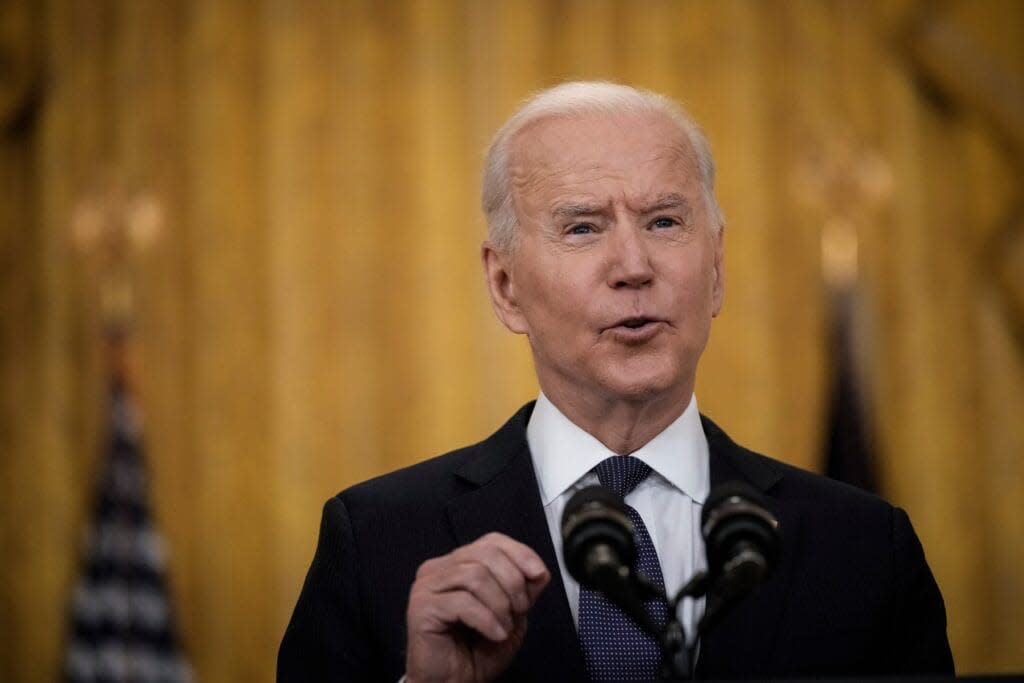 President Biden Delivers Remarks On The Economy From The East Room Of White House