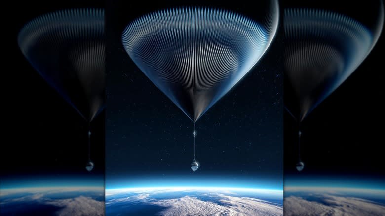 Space Balloon with aircraft hanging