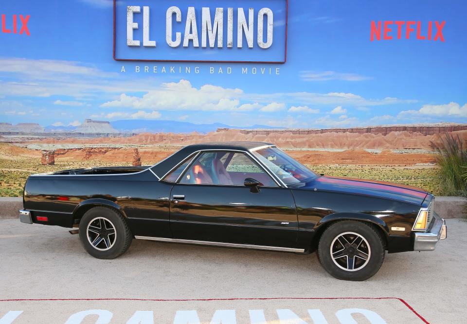A Chevy El Camino on display at the premiere of Netflix's 'El Camino: A Breaking Bad Movie' at Regency Village Theatre in Westwood, California last month