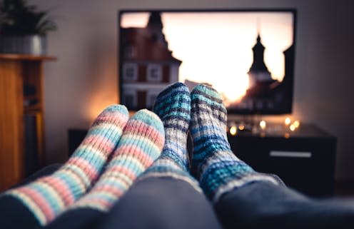 <span class="attribution"><a class="link " href="https://www.shutterstock.com/image-photo/couple-socks-woolen-stockings-watching-movies-1275793150" rel="nofollow noopener" target="_blank" data-ylk="slk:Tero Vesalainen/Shutterstock;elm:context_link;itc:0;sec:content-canvas">Tero Vesalainen/Shutterstock</a></span>