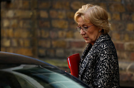 Britain’s Conservative Party’s leader of the House of Commons Andrea Leadsom is seen outside Downing Street in London, Britain, April 1, 2019. REUTERS/Henry Nicholls