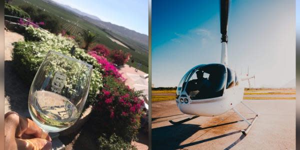 Pasea en helicóptero sobre viñedos en Valle de Guadalupe: Baja Window to the South