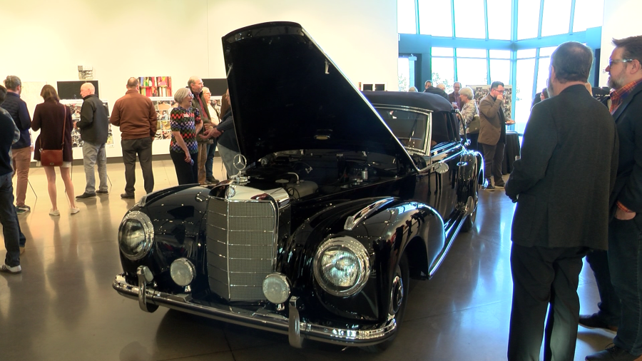 A 1953 Mercedes-Benz 300 S Cabriolet restored by students at McPherson College in the Automotive Restoration Program on Feb. 16, 2024 (KSN Photo)