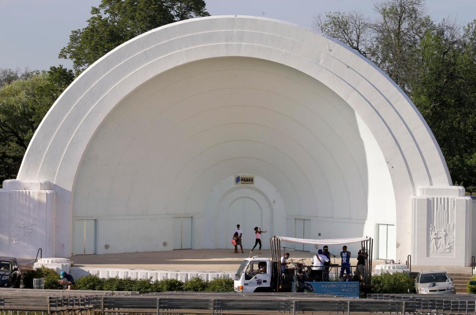 The Washington Park bandshell.