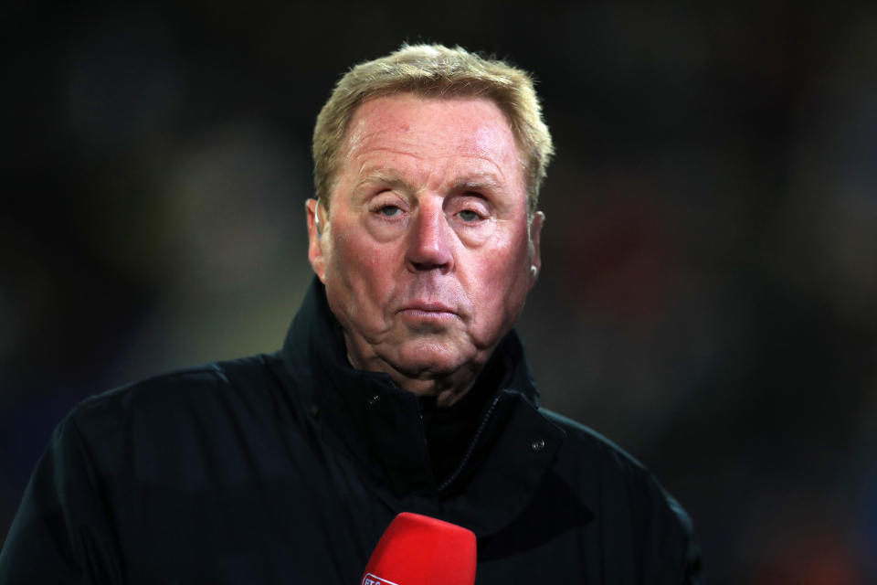 Harry Redknapp commentating for BT Sport before the Emirates FA Cup, third round match at Prenton Park, Birkenhead.