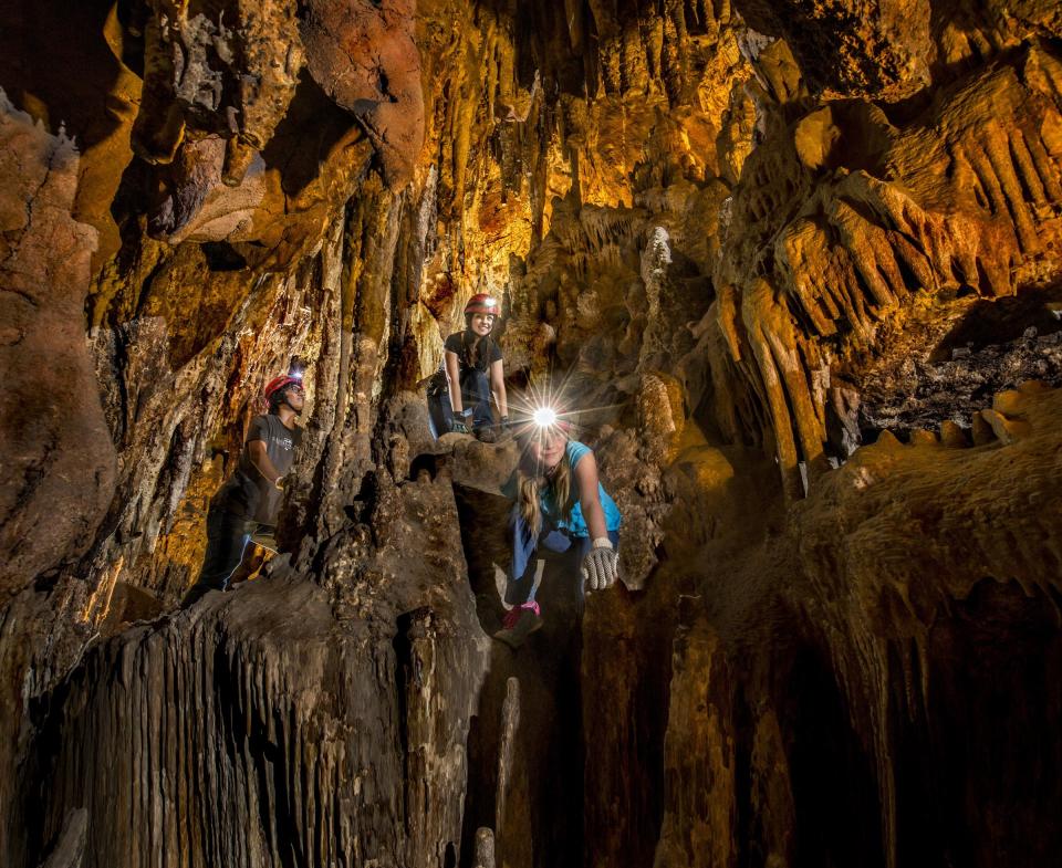 A variety of tours are available in Colossal Cave Mountain Park, 16 miles east of Tucson.