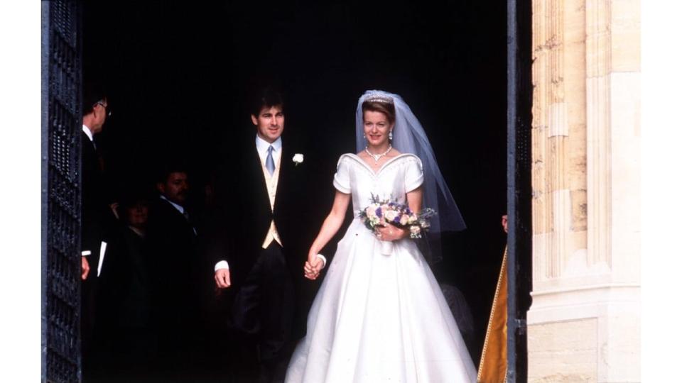 Timothy Taylor and Lady Helen Taylor leaving St George's Chapel following their wedding