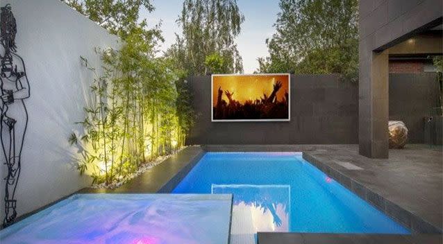 The $10 million Toorak mansion features a 'dive in' cinema. Photo: Domain