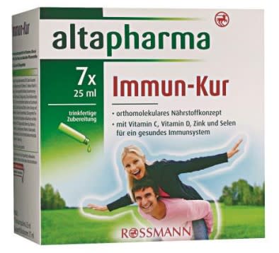 Von dem Rückruf der Immun-Kur sind ausschließlich die Produkte mit der EAN 4305615399126 und dem Mindesthaltbarkeitsdatum 02/2019 betroffen. (Bild: Altapharma)